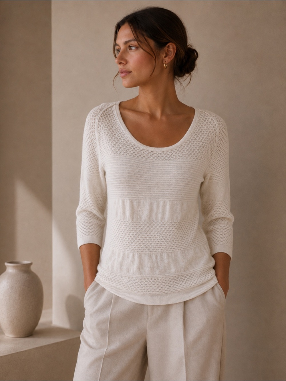 Banana Republic Cream Knit Sweater